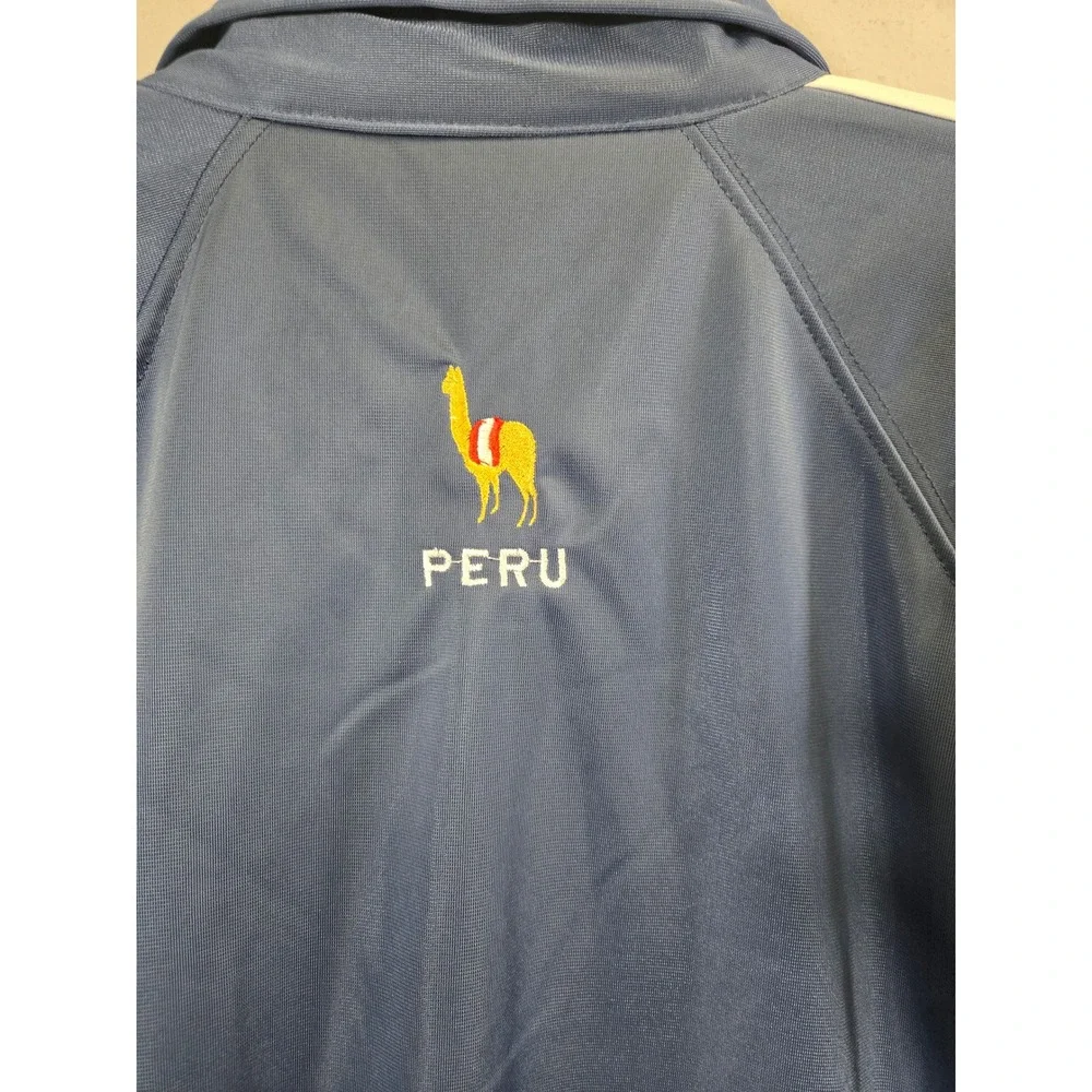 Confecciones Orquidea Peru Llama Full Zip Track Jacket Blue White Medium